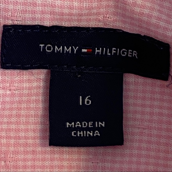 Tommy Hilfiger Pink Gingham Print Dress Shirt | 16 - Picture 2 of 11